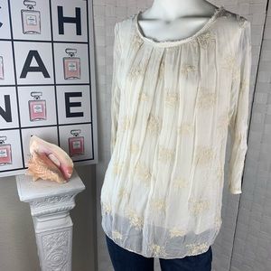 Lola Silk Blouse with Embellishments Size S